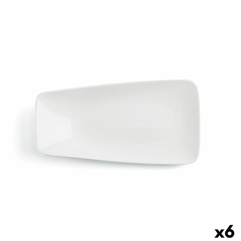 Plato Llano Ariane Vital Rectangular Ceru00e1mica Blanco (29 x 15,5 cm) (6 Unidades)