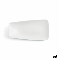 Plato Llano Ariane Vital Rectangular Ceru00e1mica Blanco (38 x 20,4 cm) (6 Unidades)