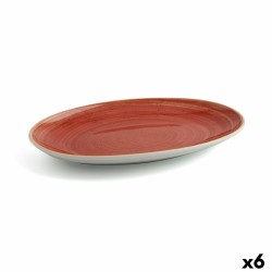 Fuente de Cocina Ariane Terra Ovalado Ceru00e1mica Rojo (u00d8 32 cm) (6 Unidades)