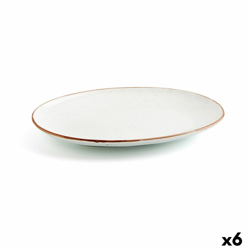 Fuente de Cocina Ariane Terra Ovalado Ceru00e1mica Beige (u00d8 32 cm) (6 Unidades)