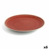 Plato Llano Ariane Terra Ceru00e1mica Rojo (u00d8 31 cm) (6 Unidades)