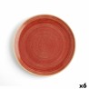 Plato Llano Ariane Terra Ceru00e1mica Rojo (u00d8 29 cm) (6 Unidades)