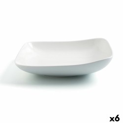 Plato Hondo Ariane Vital Cuadrado Ceru00e1mica Blanco (u00d8 21 cm) (6 Unidades)