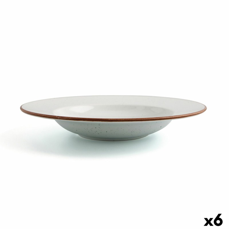 Plato Hondo Ariane Terra Ceru00e1mica Beige (u00d8 26 cm) (6 Unidades)