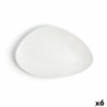 Plato Llano Ariane Antracita Triangular Ceru00e1mica Blanco (u00d8 29 cm) (6 Unidades)