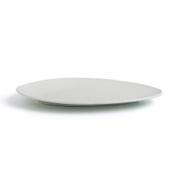 Plato Llano Ariane Antracita Triangular Ceru00e1mica Blanco (u00d8 29 cm) (6 Unidades)