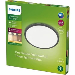 Plafón LED Philips Superslim Negro 15 W