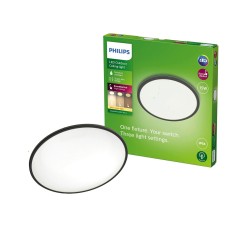 Plafón LED Philips Superslim Negro 15 W