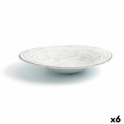 Plato Hondo Ariane Tornado White Ceru00e1mica Bicolor u00d8 29 cm (6 Unidades)