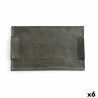 Bandeja de Aperitivos Quid Mineral Gres Negro Ceru00e1mica 30 x 18 cm (6 Unidades)