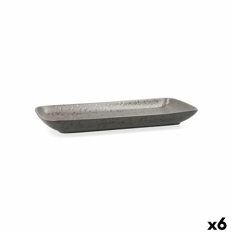 Fuente de Cocina Ariane Oxide Ceru00e1mica Gris (28 x 14 cm) (6 Unidades)