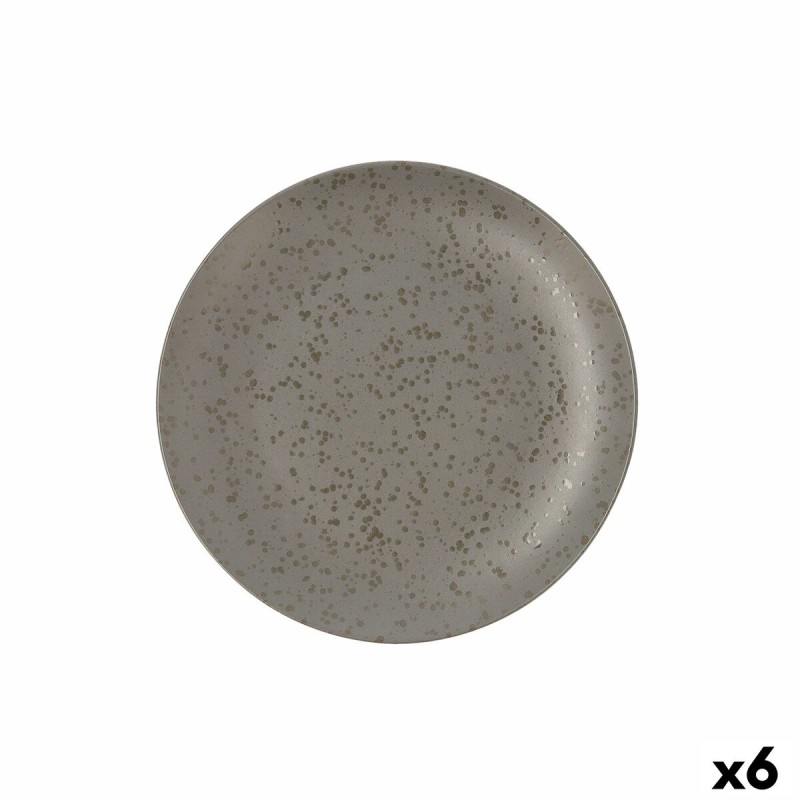 Plato Llano Ariane Oxide Ceru00e1mica Gris (u00d8 24 cm) (6 Unidades)