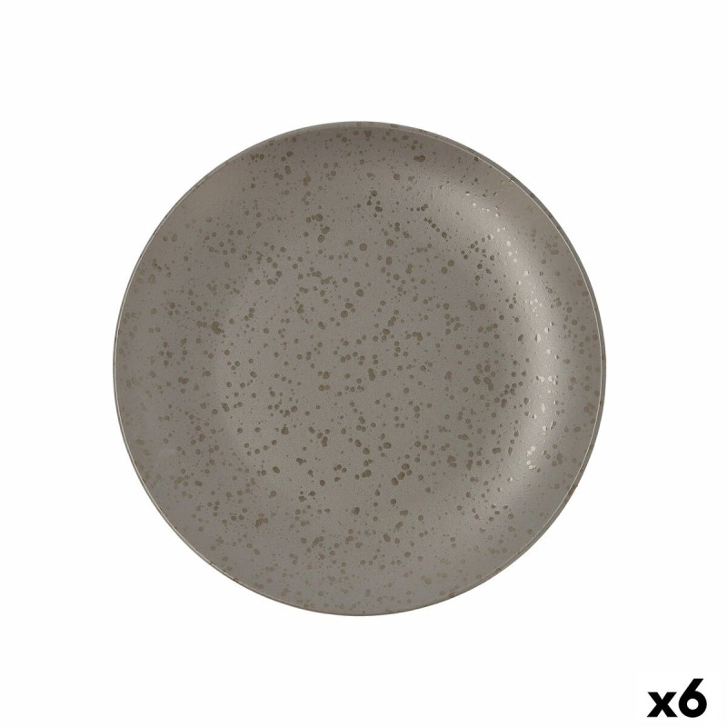 Plato Llano Ariane Oxide Ceru00e1mica Gris u00d8 27 cm (6 Unidades)