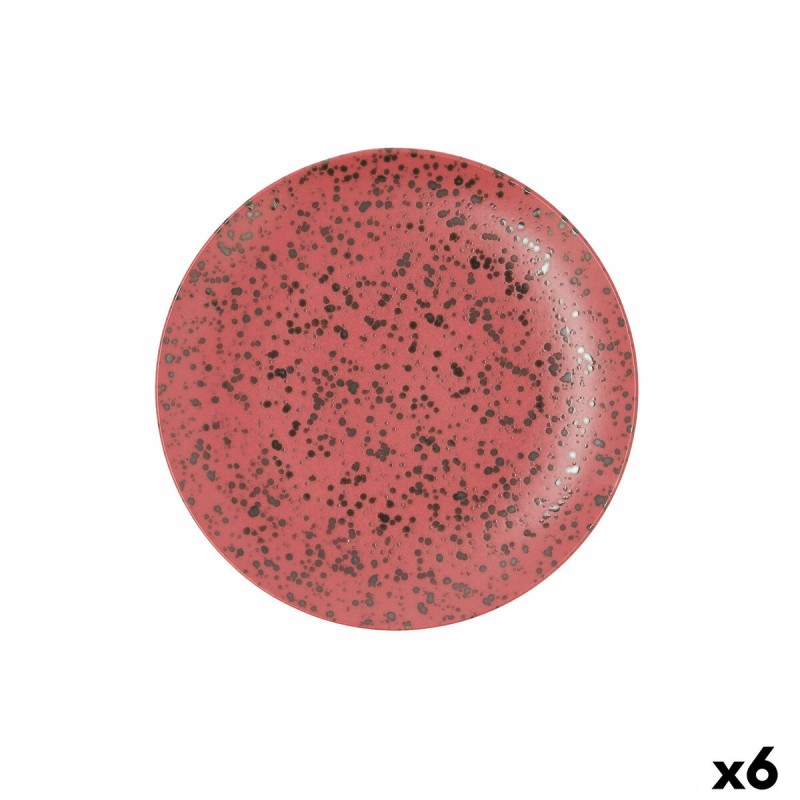 Plato Llano Ariane Oxide Ceru00e1mica Rojo (u00d8 24 cm) (6 Unidades)