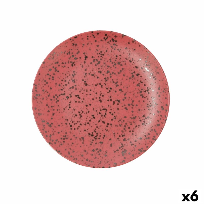 Plato Llano Ariane Oxide Ceru00e1mica Rojo (u00d8 27 cm) (6 Unidades)