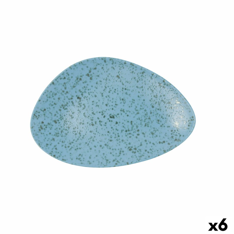 Plato Llano Ariane Oxide Triangular Ceru00e1mica Azul (u00d8 29 cm) (6 Unidades)