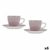 Juego de Tazas con Platos Quid Vita Morning Rosa Ceru00e1mica (4 Piezas) (6 Unidades)