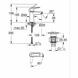 Grifo Monomando Grohe Start S Negro mate Metal