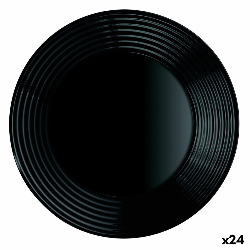 Plato Hondo Luminarc Harena Negro Vidrio (u00d8 23,5 cm) (24 Unidades)