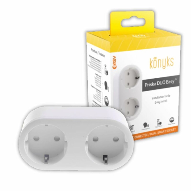 Regleta Enchufes 2 Tomas sin Interruptor Konyks Priska Duo Easy Wi-Fi 16 A