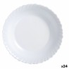 Plato Llano Luminarc Feston Blanco Vidrio (25 cm) (24 Unidades)