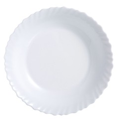 Plato Llano Luminarc Feston Blanco Vidrio (25 cm) (24 Unidades)