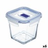 Fiambrera Hermu00e9tica Luminarc Pure Box Active 11,4 x 11,4 x 11 cm 750 ml Bicolor Vidrio (6 Unidades)