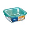 Fiambrera Cuadrada con Tapa Luminarc Keep'n Lagon 10 x 5,4 cm Turquesa 380 ml Bicolor Vidrio (6 Unidades)