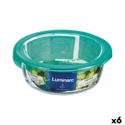 Fiambrera Redonda con Tapa Luminarc Keep'n Lagon 920 ml 15,6 x 6,6 cm Turquesa Vidrio (6 Unidades)