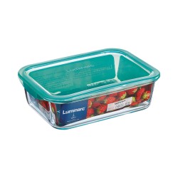 Fiambrera Rectangular con Tapa Luminarc Keep'n Lagon 16 x 11,3 x 6 cm Turquesa 820 ml Vidrio (6 Unidades)