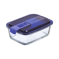 Fiambrera Hermu00e9tica Luminarc Easy Box Azul Vidrio (6 Unidades) (820 ml)