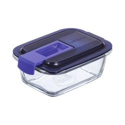 Fiambrera Hermu00e9tica Luminarc Easy Box Azul Vidrio (380 ml) (6 Unidades)