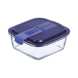 Fiambrera Hermu00e9tica Luminarc Easy Box Azul Vidrio (760 ml) (6 Unidades)