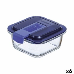 Fiambrera Hermu00e9tica Luminarc Easy Box Azul Vidrio (380 ml) (6 Unidades)