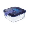 Fiambrera Hermu00e9tica Luminarc Easy Box Azul Vidrio (6 Unidades) (1,22 L)