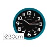 Reloj de Pared Q-Connect KF11214 Ø 30 cm Azul Aluminio Plástico Moderno