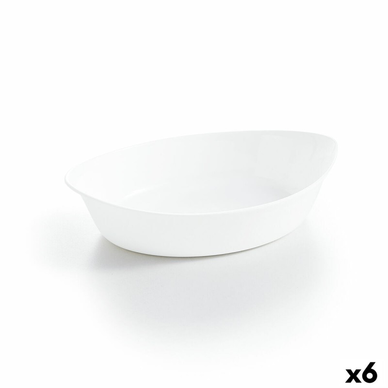 Fuente de Cocina Luminarc Smart Cuisine Ovalado Blanco Vidrio 25 x 15 cm (6 Unidades)