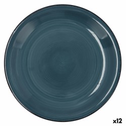 Plato Llano Quid Vita Ceru00e1mica Azul (u00d8 27 cm) (12 Unidades)