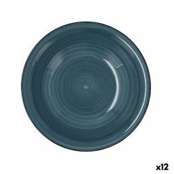 Plato Hondo Quid Vita Ceru00e1mica Azul (u00f8 21,5 cm) (12 Unidades)