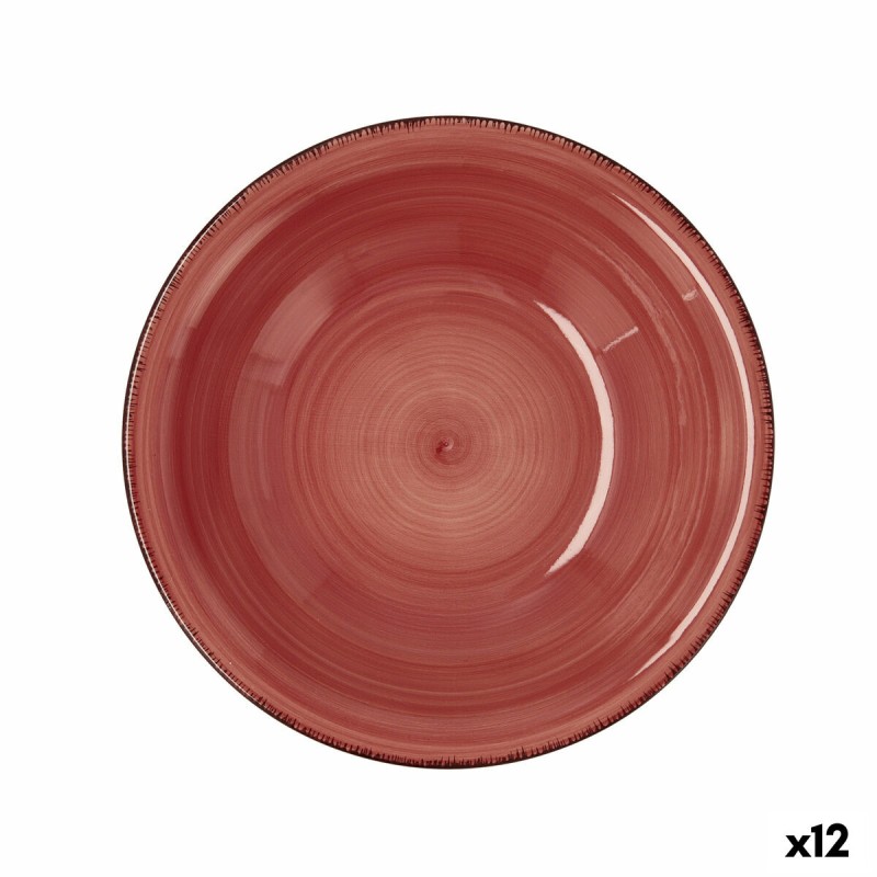 Plato Hondo Quid Vita Ceru00e1mica Rojo (u00f8 21,5 cm) (12 Unidades)