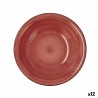 Plato Hondo Quid Vita Ceru00e1mica Rojo (u00f8 21,5 cm) (12 Unidades)