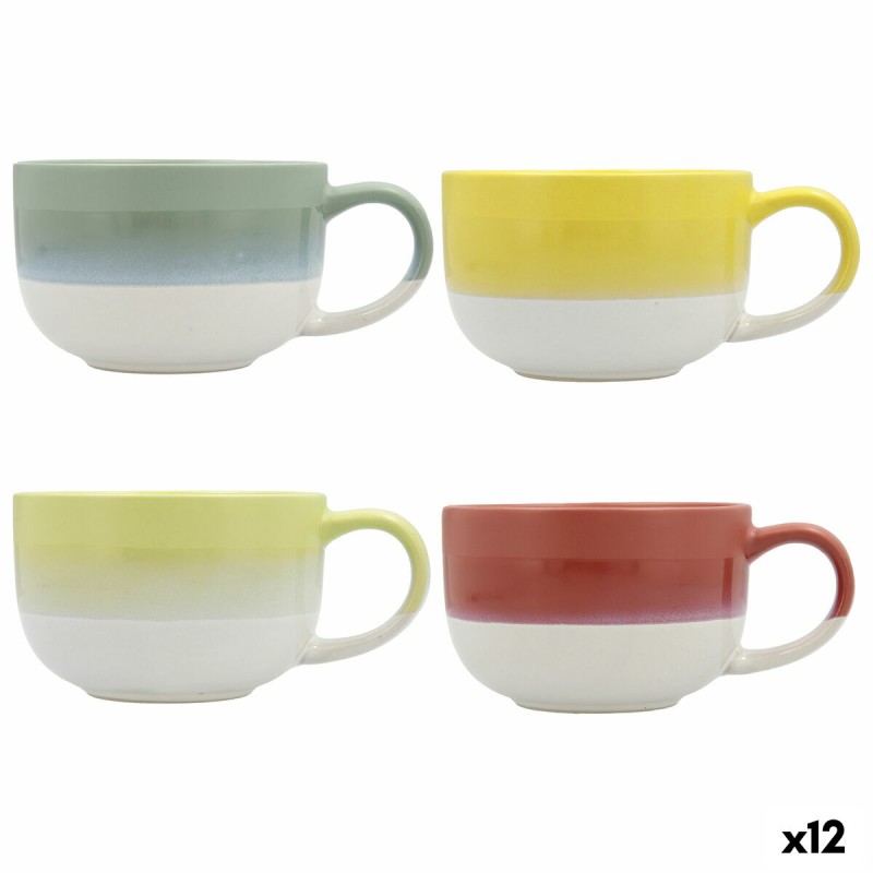 Taza Quid Atenua Ceru00e1mica Multicolor (460 ml) (12 Unidades)