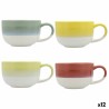 Taza Quid Atenua Ceru00e1mica Multicolor (460 ml) (12 Unidades)