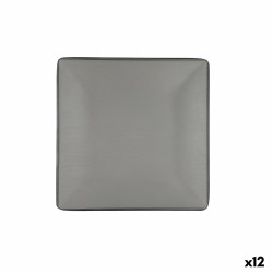 Plato Llano Bidasoa Gio Gris Plu00e1stico 21,5 x 21,5 cm (12 Unidades)