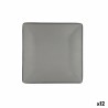 Plato Llano Bidasoa Gio Gris Plu00e1stico 21,5 x 21,5 cm (12 Unidades)