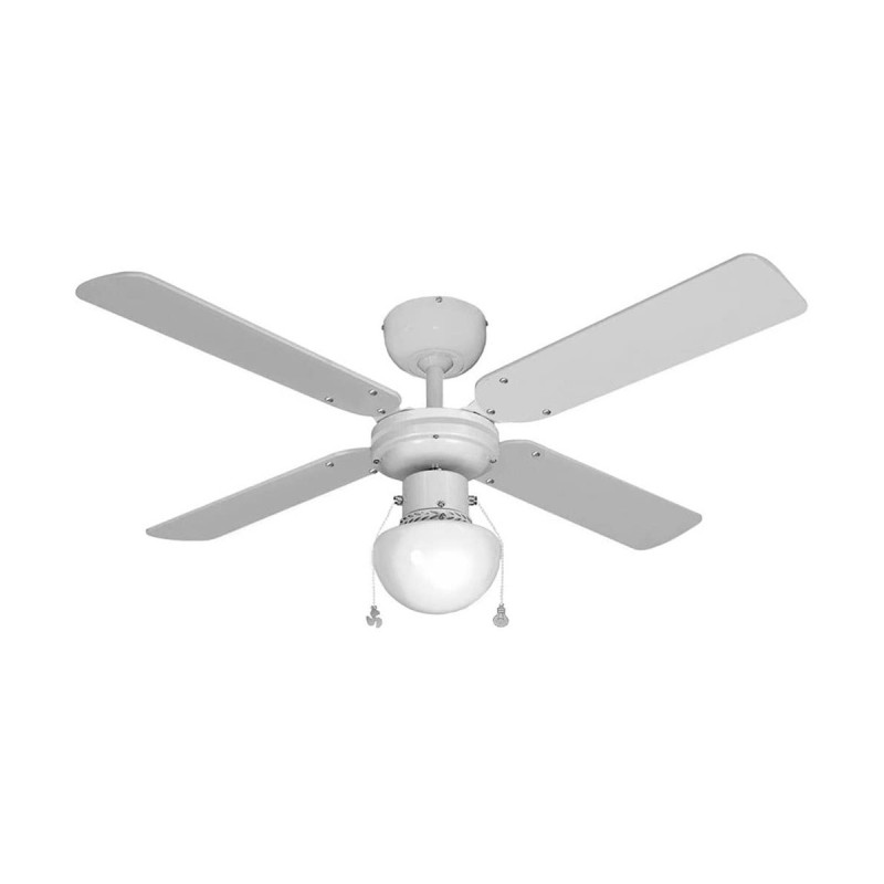 Ventilador de Techo con Luz EDM 33800 Caribe Blanco 50 W