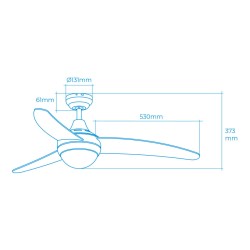 Ventilador de Techo con Luz EDM 33803 Egeo Blanco 60 W