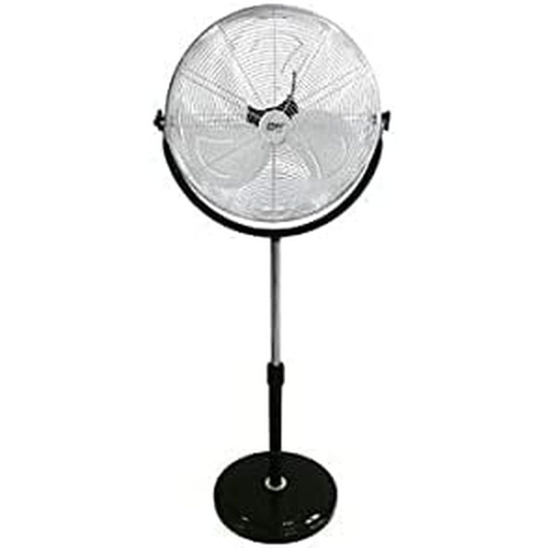 Ventilador de Pie EDM Negro industrial Plateado 120 W