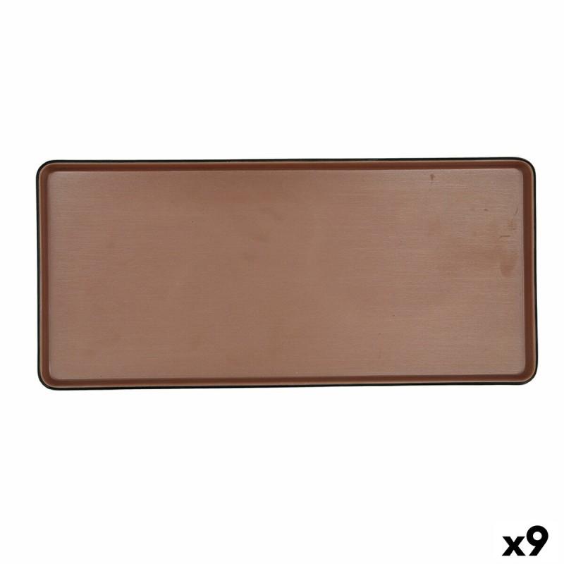 Bandeja de Aperitivos Bidasoa Gio Marru00f3n Plu00e1stico 31,5 x 14,5 cm (9 Unidades)