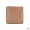 Plato Llano Bidasoa Gio 21,5 x 21,5 cm Marru00f3n Plu00e1stico